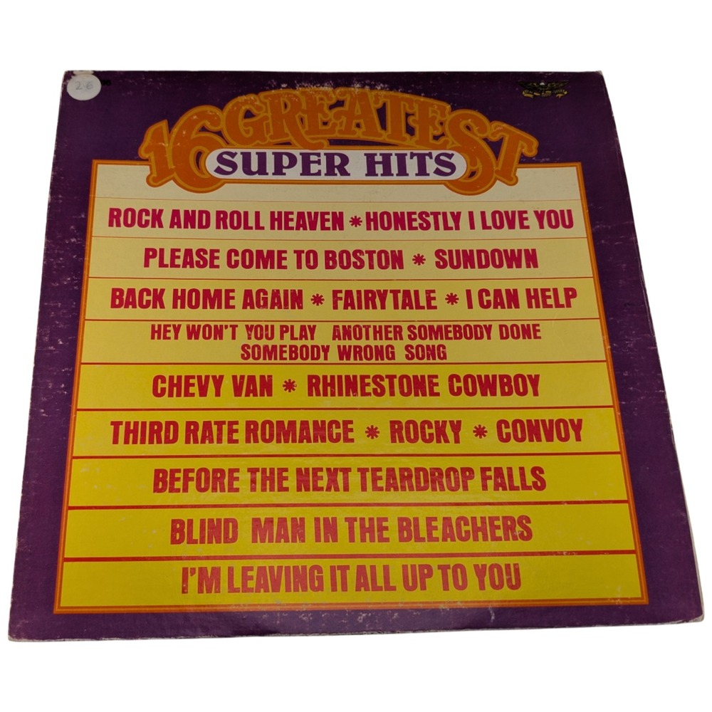 16 Greatest Super Hits LP 1977 US Starday SD 3016 VG/G+